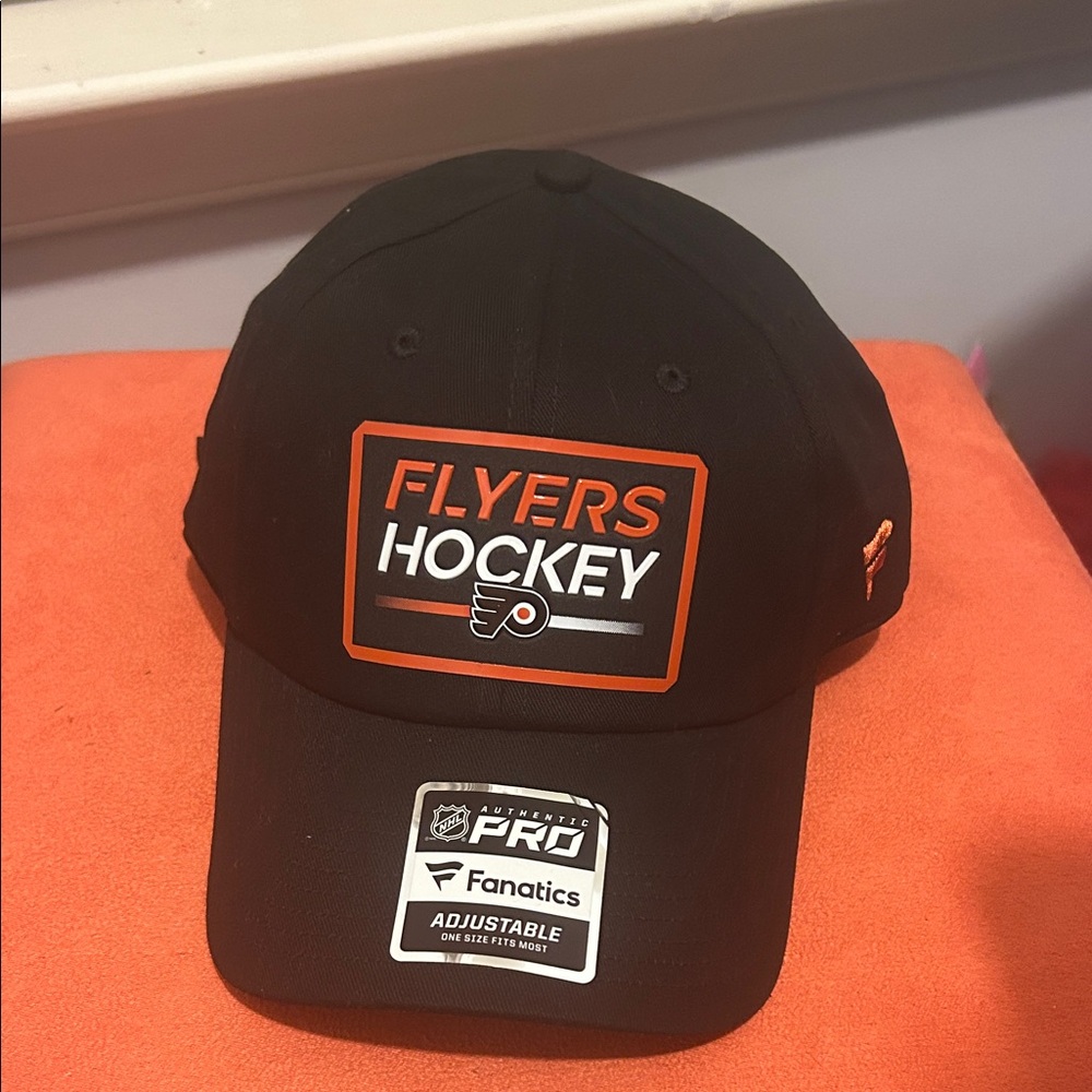 Philadelphia Fanatics Black Flyers Hockey Cap with Orange Accents